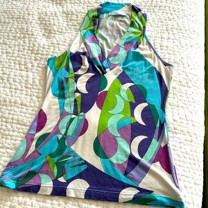 Emilio Pucci cut away cotton top.